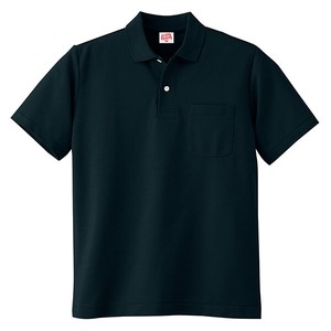 100　ヘビーウェイト　半袖ポロシャツ(ポケット付き)　ブラック