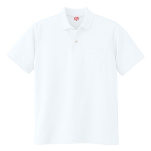 100　ヘビーウェイト　半袖ポロシャツ(ポケット付き)　ホワイト