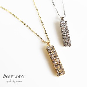 Gold Chain Necklace Pendant Jewelry Rhinestone Made in Japan