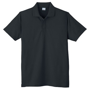 802　鹿の子 半袖ポロシャツ（ネット付き）　ブラック
