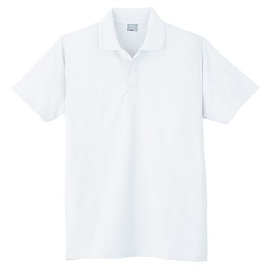 802　鹿の子 半袖ポロシャツ（ネット付き）　ホワイト