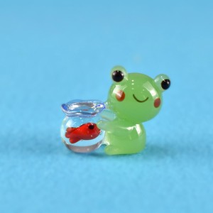"Glass Figurine Object" Frog Fishbowl