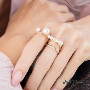 Nickel Free Pearl Ring Pearl Fork Ring 3 6 Made in Japan made Formal