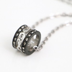 Stainless Steel Pendant Necklace sliver Stainless Steel Rings black
