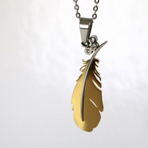 Stainless Steel Pendant Necklace Stainless Steel Feather Ladies' Men's