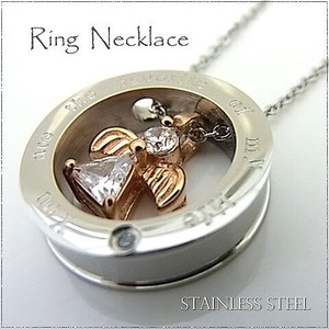 Stainless Steel Pendant Necklace sliver Stainless Steel Rings Ladies Men's
