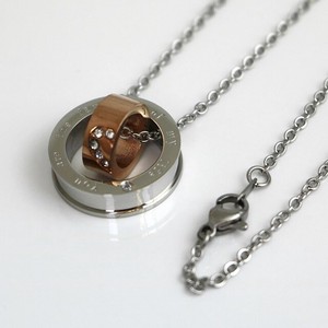 Stainless Steel Pendant Necklace sliver Pink Stainless Steel Rings Ladies' Men's