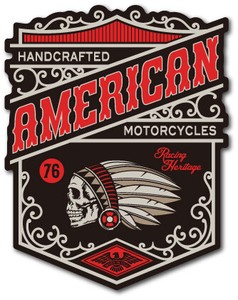 バイカーステッカー バイク ハーレー ヘルメット AMERICAN MOTORCYCLES BK033 車 屋外OK 2020新作