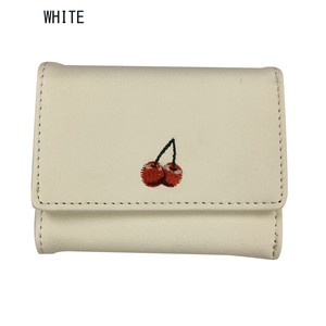 Trifold Wallet Gamaguchi Embroidered Fruits