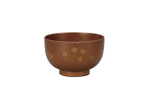 Soup Bowl Brown Cherry Blossom Made in Japan
