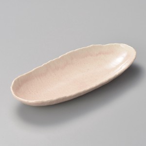 彩りピンク舟型盛鉢　33.4×14.5×4.2cm