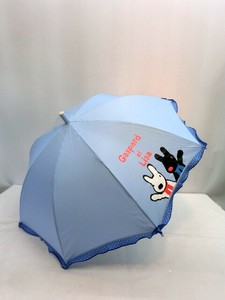 通年新作）雨傘・長傘-ジュニア　新入学子供傘1駒ビニール窓付水玉ロックフリルジャンプ雨傘