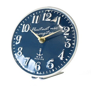 Emboss Metal Marine Table Clock Navy