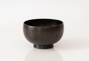 SHIRASAGI Soup Bowls Jet Black (Japanese) zelkova Keyaki