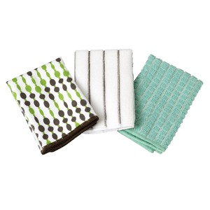 Dishcloth Stripe Green Set of 3