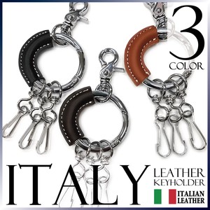 AL Key Ring ITALY Italian Genuine Leather Leather Unisex