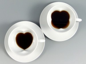Heart Clover Coffee Cup Saucer 2 Set
