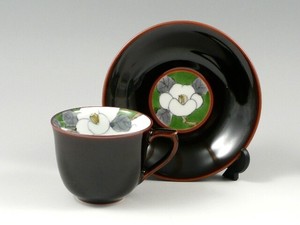 花絵蒔(緑)　コーヒーカップ＆ソーサー