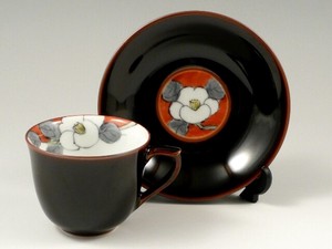 花絵蒔(赤)　コーヒーカップ＆ソーサー