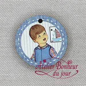 フランス製　木製ボタン　アトリエ ボヌール ドゥ ジュール 【小さな男の子】