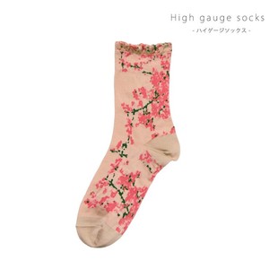 短袜 女士 花卉图案 日本制造