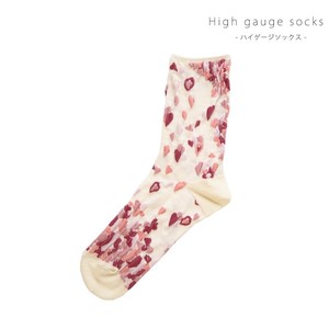 Crew Socks Floral Pattern Socks Ladies' Made in Japan