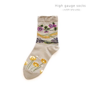 短袜 女士 花卉图案 日本制造
