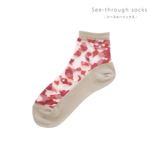 Ankle Socks Flower Socks Natural Short Length