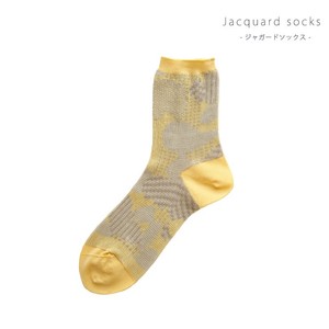 Crew Socks Jacquard Yellow Socks Natural