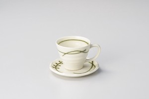 緑線コーヒー碗・皿 【日本製    陶器】