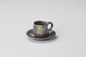 手造り黒鉄砂コーヒー碗 【日本製    陶器】