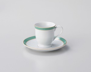 エメラルドグリーンコーヒー碗 【日本製    磁器】