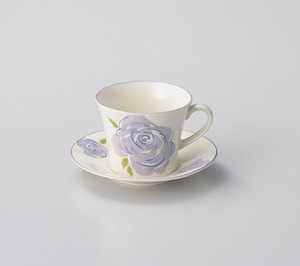 ブルーローズコーヒー碗（軽量） 【日本製    陶器】