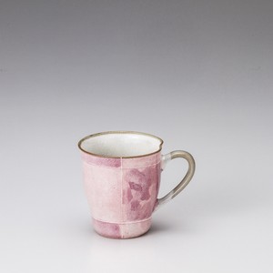 ピンク色十草マグ 【日本製    陶器】
