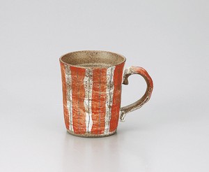 Mug Red Pottery Horitokusa Made in Japan