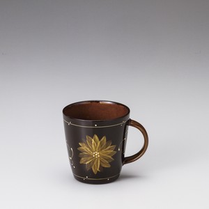 Mug Brown Arabesques Pottery Made in Japan