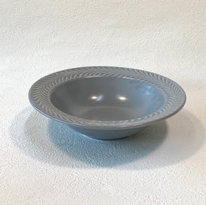 Bowl Rosemary Light Grey Made in Japan HASAMI Ware Leaf Mat Cafe