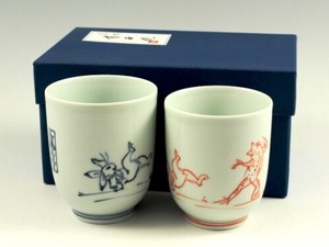 Temple Wildlife Caricature Japanese Tea Cup Couple Japanese Tea Cup