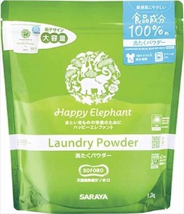 サラヤ　ハッピーエレファント 洗たくパウダー 1.2kg 【 衣料用洗剤・自然派 】