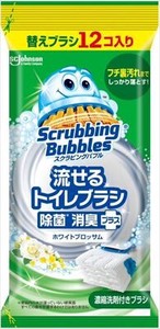 Scrubing Bubble Toilet Brush Sterilization Deodorize Plus White Blossom 12 pieces