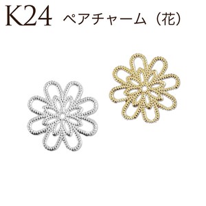 Material Earrings sliver 2-pcs 24-Karat Gold
