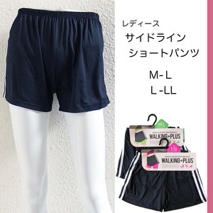 【レディース】Walking+plus サイドラインショートパンツ　M-L／L-LL