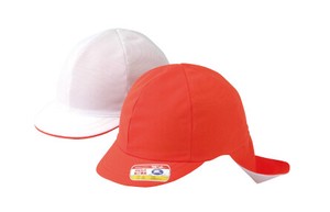 #20-T ニット紅白帽タレ付き六方型