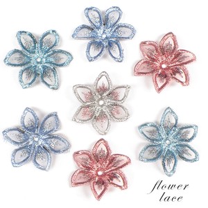 Material Organdy Flowers Spring Embroidered flower 10-pcs