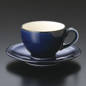 Mino ware Cup & Saucer Set Coffee Cup and Saucer Navy Pottery Made in Japan