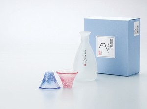 Mt. Fuji Chilled sake Set Made in Japan Handmade Glass