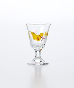 酒杯  高杯（ひょうたん柄）【日本製　ガラス製】
