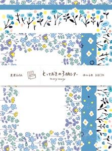 Furukawa Shiko Letter set Letter Set With 3 Patterns Blue Flower