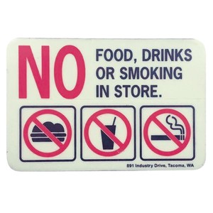 SIGN FOOD SQUARE Plate Sticker Signboard American