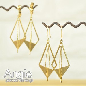 再入荷【Angie】 無垢真鍮 ランバスシーリング ゴールド ピアス／イヤリング 4タイプ。
